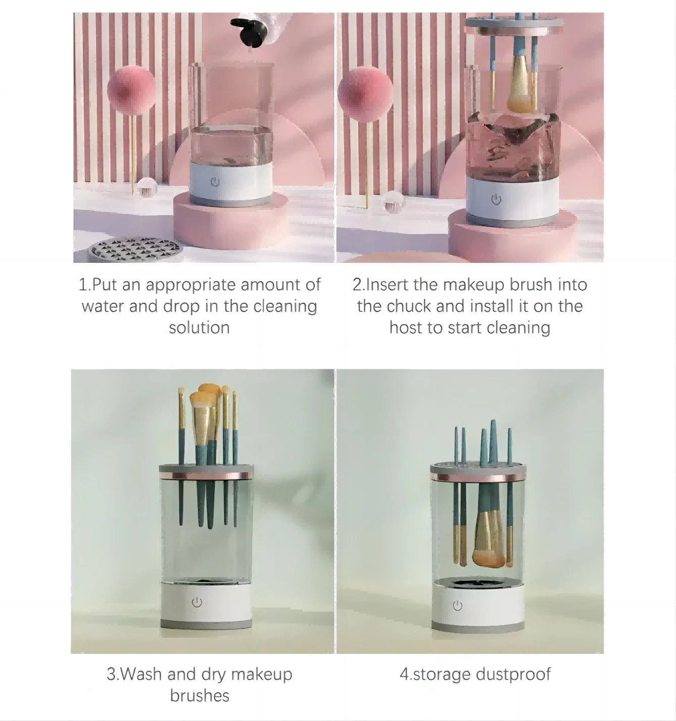 Mini Portable Ultrasonic Makeup Brush Cleaner